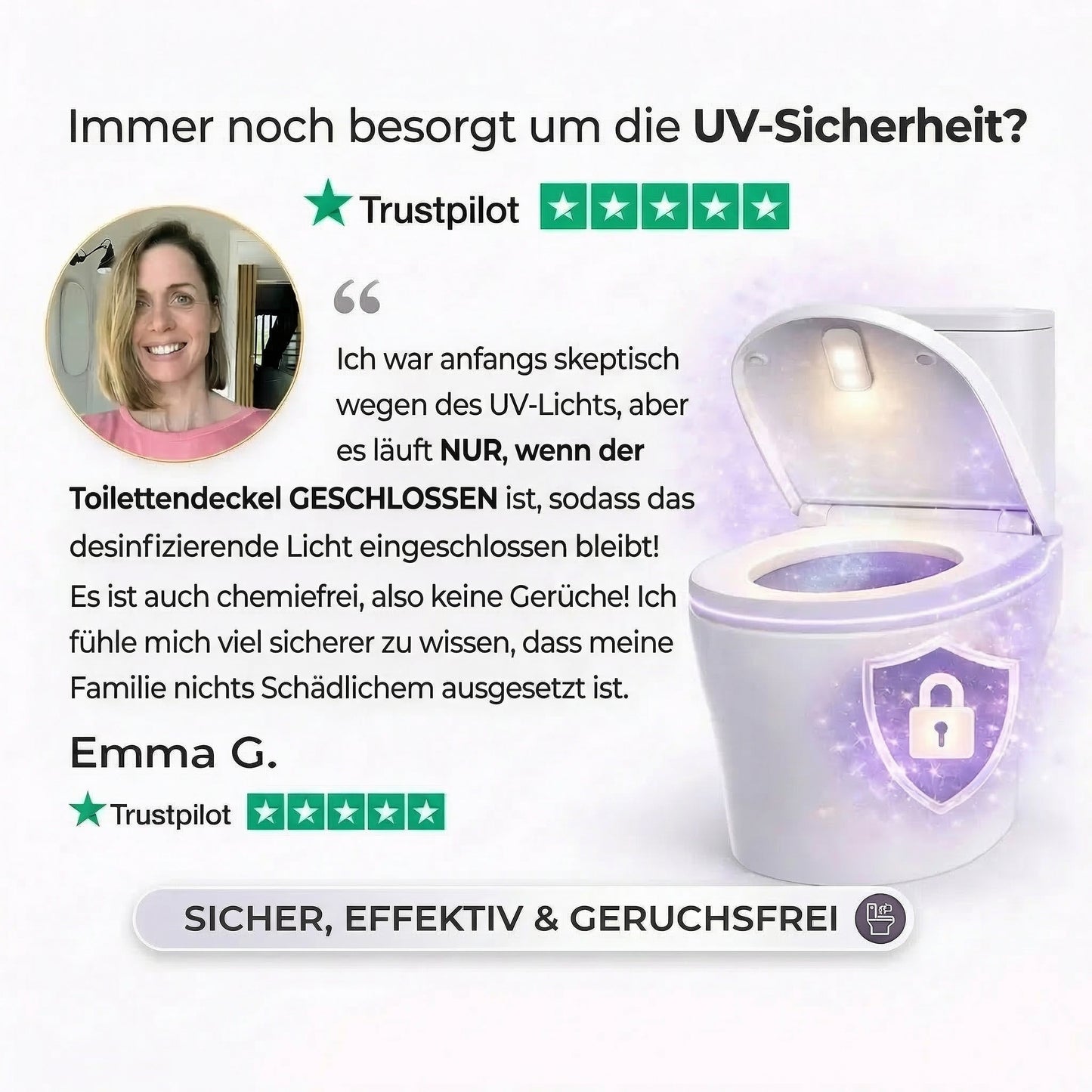 Selbstreinigender UV-Toilettenreiniger mit Nachtlicht